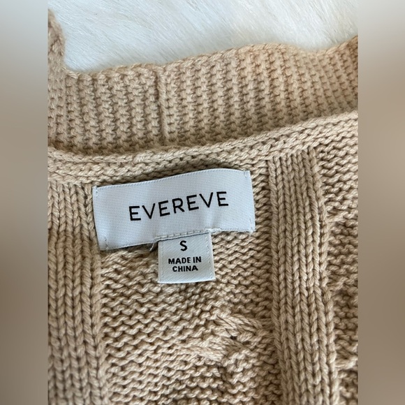 Evereve Juliette Wrap Cable Knit Belted Cardigan Sweater - Tan Small - Picture 4 of 10